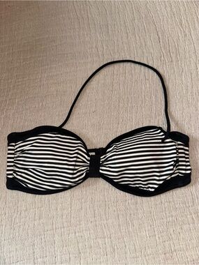 PINK Victoria's Secret Black and White Bandeau Bikini Top